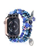 Blue Crystal Beaded Bracelet Watch Strap with Pendant for Apple Watch Series 10 42mm / 9 8 7 41mm / 6 5 4 SE SE (2022) SE (2023) 40mm / 3 2 1 38mm