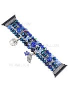 Blue Crystal Beaded Bracelet Watch Strap with Pendant for Apple Watch Series 10 42mm / 9 8 7 41mm / 6 5 4 SE SE (2022) SE (2023) 40mm / 3 2 1 38mm