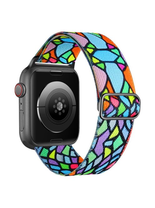 Braided Band for Apple Watch Series 10 46mm / Ultra 2 Ultra 49mm /  Series 9 8 7 45mm / 6 5 4 SE (2023) SE (2022) SE 44mm / 3 2 1 42mm Nylon Pattern Wristband - Geometric Rainbow