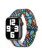 Braided Band for Apple Watch Series 10 46mm / Ultra 2 Ultra 49mm /  Series 9 8 7 45mm / 6 5 4 SE (2023) SE (2022) SE 44mm / 3 2 1 42mm Nylon Pattern Wristband - Geometric Rainbow