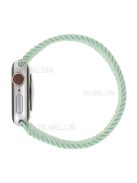 Braided Elastic Nylon Solo Loop Band Strap Wristband for Apple Watch Series 10 42mm / 9 8 7 41mm / 6 5 4 SE SE (2022) SE (2023) 40mm / 3 2 1 38mm (Size: L) - Light Green