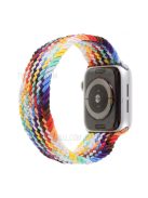 Braided Elastic Nylon Solo Loop Band Strap Wristband for Apple Watch Series 10 42mm / 9 8 7 41mm / 6 5 4 SE SE (2022) SE (2023) 40mm / 3 2 1 38mm (Size: L) - Multi-Color