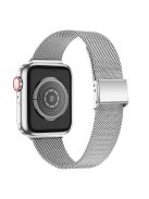 Breathable Milanese Metal Watchband Stainless Steel Smart Watch Strap for Apple Watch Series 10 46mm / Ultra 2 Ultra 49mm / 9 8 7 45mm / SE (2023) SE (2022) SE 6 5 4 44mm / 3 2 1 42mm - Silver