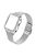 Buckle Closure Freely-Adjust Design Stainless Steel Milanese Smart Watch Wristband Replacement + Rhinestone Watch Protective Case for Apple Watch Series 3/2/1 42mm - Silver