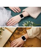 Buckle Closure Freely-Adjust Design Stainless Steel Milanese Smart Watch Wristband Replacement + Rhinestone Watch Protective Case for Apple Watch Series 3/2/1 42mm - Silver