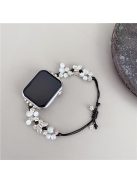 Butterfly Beads Bracelet Strap for Apple Watch Series 10 42mm / 9 8 7 41mm / SE (2023) SE (2022) SE 6 5 4 40mm / 3 2 1 38mm Adjustable Watch Strap - Black