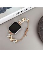 Butterfly Beads Bracelet Strap for Apple Watch Series 10 42mm / 9 8 7 41mm / SE (2023) SE (2022) SE 6 5 4 40mm / 3 2 1 38mm Adjustable Watch Strap - Gold