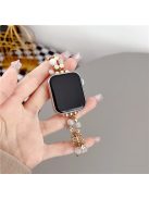 Butterfly Beads Bracelet Strap for Apple Watch Series 10 42mm / 9 8 7 41mm / SE (2023) SE (2022) SE 6 5 4 40mm / 3 2 1 38mm Adjustable Watch Strap - Gold