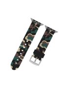 Camouflage Pattern Flexible Silicone Watch Strap for Apple Watch Series 10 42mm / 9 8 7 41mm / SE (2023) SE (2022) SE 6 5 4 40mm / 3 2 1 38mm - Khaki