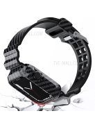 Carbon Fiber Texture 20mm Soft TPU Watch Band Skin-Friendly Band Strap for Apple Watch Series 7 45mm - Black