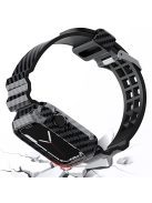 Carbon Fiber Texture 20mm TPU Watch Band Shockproof Rugged Sports Replacement Strap for Apple Watch Series 7 41mm - Black