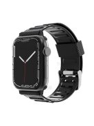 Carbon Fiber Texture TPU Watch Strap Replacement for Apple Watch Series 7 45mm - Black