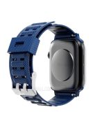 Carbon Fiber Texture TPU Watch Strap Replacement for Apple Watch Series 7 45mm - Blue