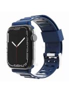 Carbon Fiber Texture TPU Watch Strap Replacement for Apple Watch Series 7 45mm - Blue