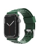 Carbon Fiber Texture TPU Watch Strap Replacement for Apple Watch Series 7 45mm - Green