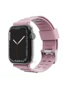 Carbon Fiber Texture TPU Watch Strap Replacement for Apple Watch Series 7 45mm - Pink