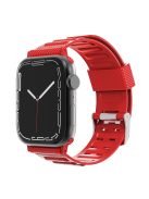 Carbon Fiber Texture TPU Watch Strap Replacement for Apple Watch Series 7 45mm - Red