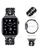 Chain Style Stainless Steel Watch Strap for Apple Watch Series 10 42mm / 9 8 7 41mm / 6 5 4 SE SE (2022) SE (2023) 40mm / 3 2 1 38mm  - Black / Black