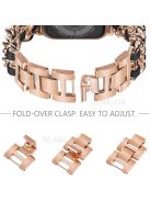 Chain Style Stainless Steel Watch Strap for Apple Watch Series 10 42mm / 9 8 7 41mm / 6 5 4 SE SE (2022) SE (2023) 40mm / 3 2 1 38mm  - Rose Gold / Black