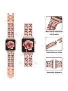 Chain Style Stainless Steel Watch Strap for Apple Watch Series 10 42mm / 9 8 7 41mm / 6 5 4 SE SE (2022) SE (2023) 40mm / 3 2 1 38mm  - Rose Gold / Pink