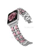 Chain Style Stainless Steel Watch Strap for Apple Watch Series 10 42mm / 9 8 7 41mm / 6 5 4 SE SE (2022) SE (2023) 40mm / 3 2 1 38mm  - Silver / Pink