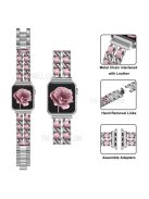 Chain Style Stainless Steel Watch Strap for Apple Watch Series 10 42mm / 9 8 7 41mm / 6 5 4 SE SE (2022) SE (2023) 40mm / 3 2 1 38mm  - Silver / Pink