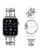 Chain Style Stainless Steel Watch Strap for Apple Watch Series 10 42mm / 9 8 7 41mm / 6 5 4 SE SE (2022) SE (2023) 40mm / 3 2 1 38mm  - Silver / White