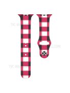 Christmas Pattern Printing Smart Watch Band  Silicone Wrist Strap for Apple Watch Series 10 42mm / 9 8 7 41mm / 6 5 4 SE SE (2022) SE (2023) 40mm / 3 2 1 38mm, Size L - Plaid