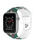 Christmas Pattern Printing Smart Watch Band Silicone Wrist Strap for Apple Watch Series 10 42mm / 9 8 7 41mm / 6 5 4 SE SE (2022) SE (2023) 40mm / 3 2 1 38mm, Size L - Christmas Sock