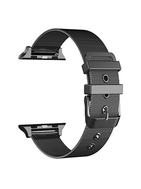 Classic Buckle Milanese Stainless Steel Watch Band for Apple Watch Series 10 42mm / 9 8 7 41mm / SE (2023) SE (2022) SE 6 5 4 40mm / 3 2 1 38mm - Black