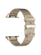 Classic Buckle Milanese Stainless Steel Watch Band Replacement for Apple Watch Series 10 46mm / Ultra 2 Ultra 49mm / 9 8 7 45mm / SE (2023) SE (2022) SE 6 5 4 44mm / 3 2 1 42mm - Champagne Gold