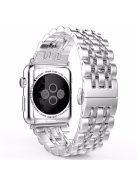 Classic Seven Beads Stainless Steel Watch Strap for Apple Watch Series 10 46mm / Ultra 2 Ultra 49mm / 9 8 7 45mm / SE (2023) SE (2022) SE 6 5 4 44mm / 3 2 1 42mm - Silver