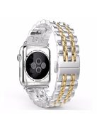 Classic Seven Beads Stainless Steel Watch Strap Replacement for Apple Watch Series 10 46mm / Ultra 2 Ultra 49mm / 9 8 7 45mm / SE (2023) SE (2022) SE 6 5 4 44mm / 3 2 1 42mm - Silver / Gold