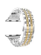 Classic Seven Beads Stainless Steel Watch Strap Replacement for Apple Watch Series 10 46mm / Ultra 2 Ultra 49mm / 9 8 7 45mm / SE (2023) SE (2022) SE 6 5 4 44mm / 3 2 1 42mm - Silver / Gold