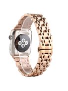 Classic Seven Beads Stainless Steel Wristwatch Band for Apple Watch Series 10 46mm / Ultra 2 Ultra 49mm / 9 8 7 45mm / SE (2023) SE (2022) SE 6 5 4 44mm / 3 2 1 42mm - Rose Gold