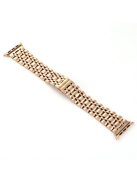 Classic Seven Beads Stainless Steel Wristwatch Band for Apple Watch Series 10 46mm / Ultra 2 Ultra 49mm / 9 8 7 45mm / SE (2023) SE (2022) SE 6 5 4 44mm / 3 2 1 42mm - Rose Gold