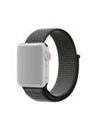 Closure Nylon Watch Band with Connector for Apple Watch Series 10 46mm / Ultra 2 Ultra 49mm / 9 8 7 45mm / SE (2023) SE (2022) SE 6 5 4 44mm / 3 2 1 42mm - Dark Grey