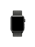 Closure Nylon Watch Band with Connector for Apple Watch Series 10 46mm / Ultra 2 Ultra 49mm / 9 8 7 45mm / SE (2023) SE (2022) SE 6 5 4 44mm / 3 2 1 42mm - Dark Grey