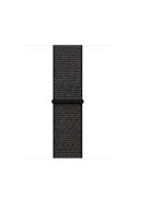 Closure Nylon Watch Band with Connector for Apple Watch Series 10 46mm / Ultra 2 Ultra 49mm / 9 8 7 45mm / SE (2023) SE (2022) SE 6 5 4 44mm / 3 2 1 42mm - Dark Grey