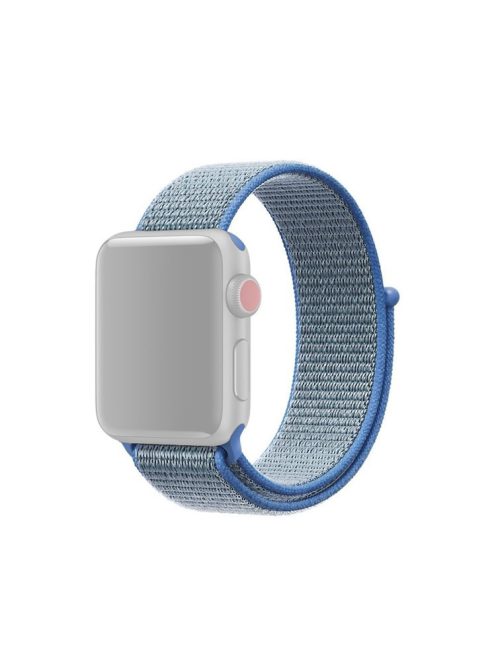 Closure Nylon Watch Bracelet with Connector for Apple Watch Series 10 42mm / 9 8 7 41mm / SE (2023) SE (2022) SE 6 5 4 40mm / 3 2 1 38mm - Light Blue