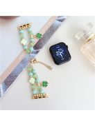 Clover Strap For Apple Watch Series 10 42mm / 9 8 7 41mm / 6 5 4 SE (2023) SE (2022) SE 40mm / 3 2 1 38mm Beaded Bracelet Band - Green