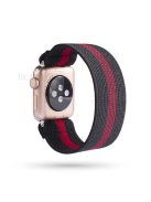 Color Matching Nylon Watch Band for Apple Watch Series 8 45mm / Ultra 49mm / Ultra 2 49mm / Series 9 45mm / SE (2023) 44mm / 7 45mm / Series 6 / SE / SE (2022) 44m / 5 / 4 44mm / Series 3 2 1 Watch 42mm - Black / Red