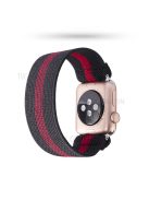 Color Matching Nylon Watch Band for Apple Watch Series 8 45mm / Ultra 49mm / Ultra 2 49mm / Series 9 45mm / SE (2023) 44mm / 7 45mm / Series 6 / SE / SE (2022) 44m / 5 / 4 44mm / Series 3 2 1 Watch 42mm - Black / Red