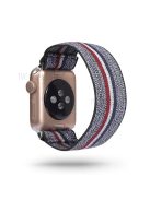 Color Matching Nylon Watch Band for Apple Watch Series 8 45mm / Ultra 49mm / Ultra 2 49mm / Series 9 45mm / SE (2023) 44mm / 7 45mm / Series 6 / SE / SE (2022) 44m / 5 / 4 44mm / Series 3 2 1 Watch 42mm - Grey / Colorful