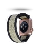 Color Matching Printing Nylon Watch Band for Apple Watch Series 10 42mm / 9 8 7 41mm / 6 5 4 SE SE (2022) SE (2023) 40mm / 3 2 1 38mm - Black / Gold