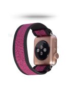 Color Matching Printing Nylon Watch Band for Apple Watch Series 10 42mm / 9 8 7 41mm / 6 5 4 SE SE (2022) SE (2023) 40mm / 3 2 1 38mm - Black / Rose