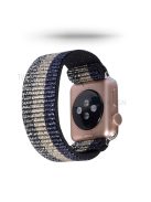 Color Matching Printing Nylon Watch Band for Apple Watch Series 10 42mm / 9 8 7 41mm / 6 5 4 SE SE (2022) SE (2023) 40mm / 3 2 1 38mm - Blue / Gold / Black