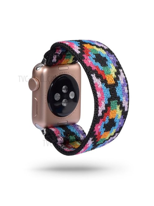 Color Matching Printing Nylon Watch Band for Apple Watch Series 10 42mm / 9 8 7 41mm / 6 5 4 SE SE (2022) SE (2023) 40mm / 3 2 1 38mm - Colorful Rhombus