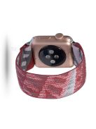 Color Matching Printing Nylon Watch Band for Apple Watch Series 10 42mm / 9 8 7 41mm / 6 5 4 SE SE (2022) SE (2023) 40mm / 3 2 1 38mm - Wine Red