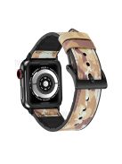 Color PU Leather + Silicone Watch Strap for Apple Watch Series 10 42mm / 9 8 7 41mm / 6 5 4 SE SE (2022) SE (2023) 40mm / 3 2 1 38mm - Camouflage Brown